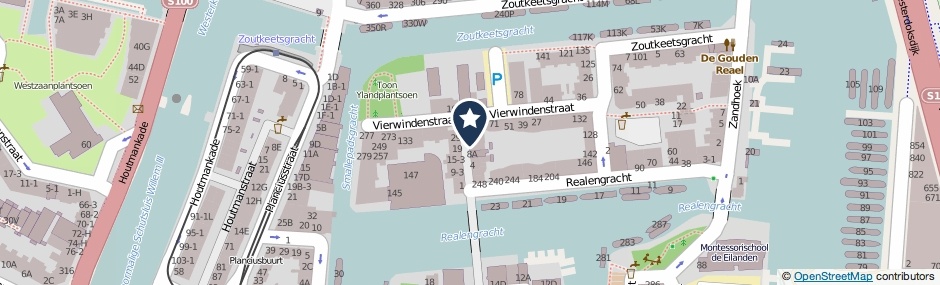 Kaartweergave Vierwindendwarsstraat 12-A in Amsterdam