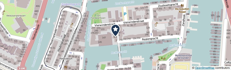 Kaartweergave Vierwindendwarsstraat 13-1 in Amsterdam