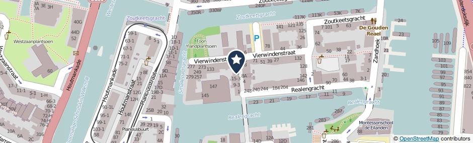 Kaartweergave Vierwindendwarsstraat 21 in Amsterdam