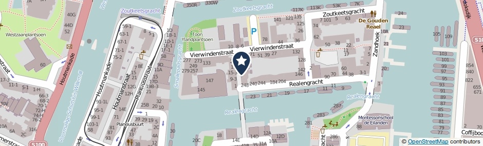 Kaartweergave Vierwindendwarsstraat 6-1 in Amsterdam