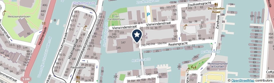 Kaartweergave Vierwindendwarsstraat 9-1 in Amsterdam