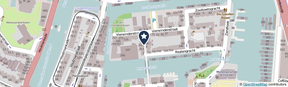 Kaartweergave Vierwindendwarsstraat in Amsterdam