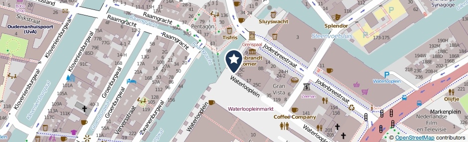 Kaartweergave Waterlooplein 1 in Amsterdam