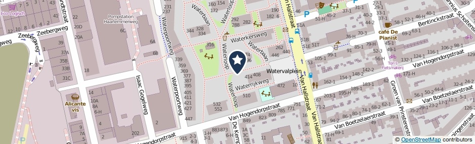 Kaartweergave Waterrijkweg in Amsterdam