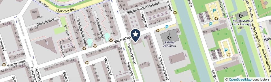 Kaartweergave Waterschapstraat 21 in Amsterdam