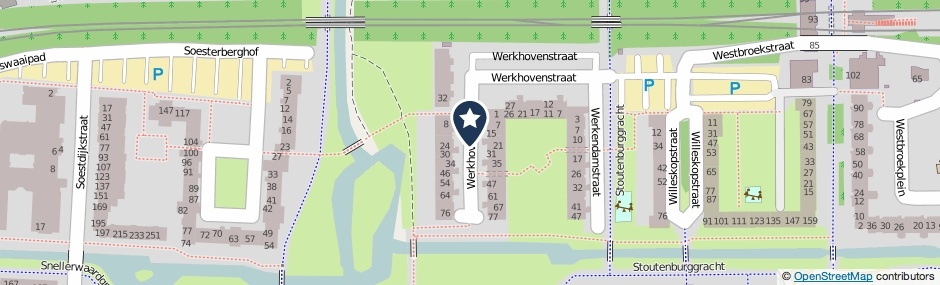 Kaartweergave Werkhovenstraat in Amsterdam