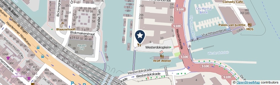 Kaartweergave Westerdok 10 in Amsterdam