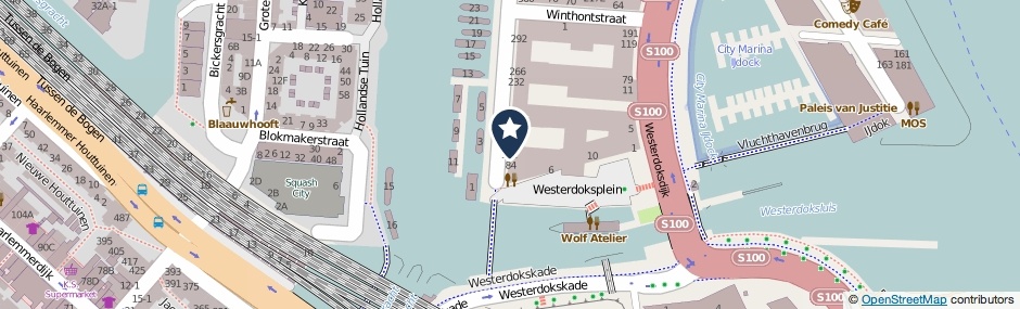 Kaartweergave Westerdok 152 in Amsterdam