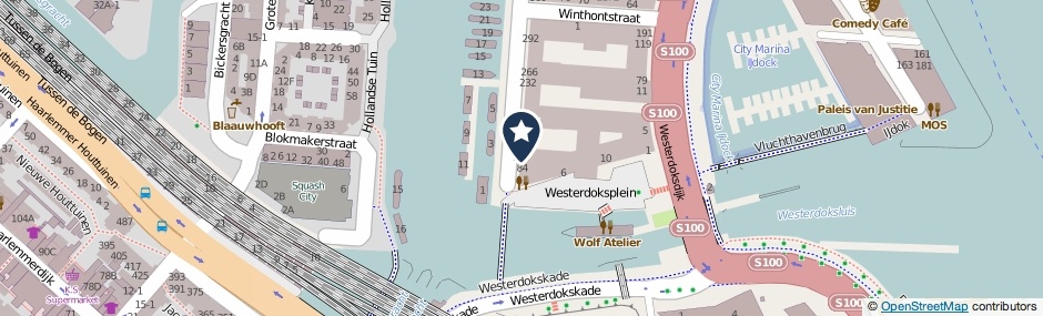 Kaartweergave Westerdok 154 in Amsterdam
