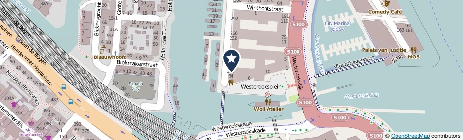 Kaartweergave Westerdok 184 in Amsterdam