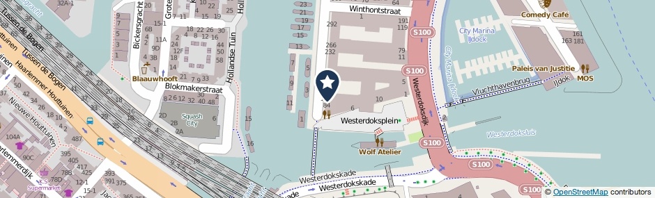 Kaartweergave Westerdok 218 in Amsterdam