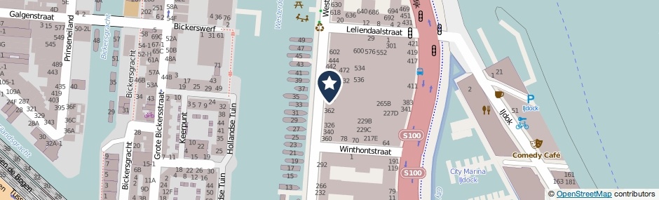 Kaartweergave Westerdok 398 in Amsterdam