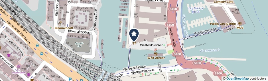 Kaartweergave Westerdok 4 in Amsterdam