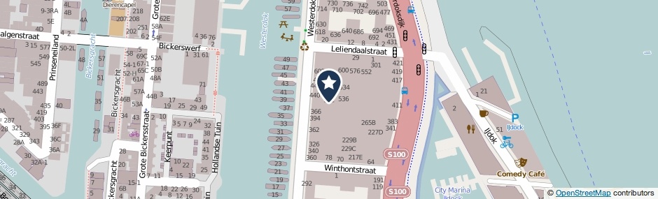 Kaartweergave Westerdok 532 in Amsterdam