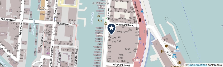 Kaartweergave Westerdok 566 in Amsterdam