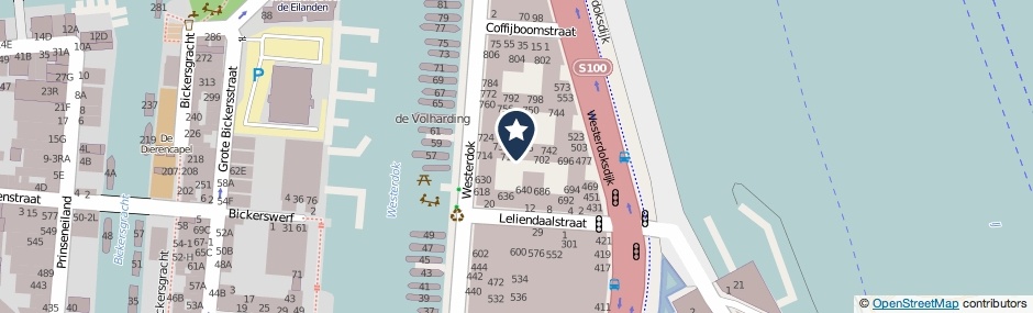 Kaartweergave Westerdok 708 in Amsterdam