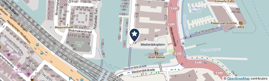 Kaartweergave Westerdok 8 in Amsterdam