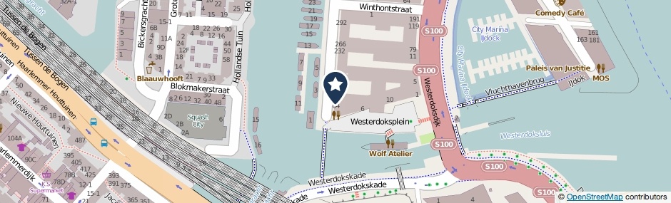 Kaartweergave Westerdok 92 in Amsterdam
