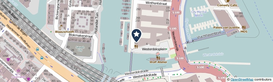 Kaartweergave Westerdok 96 in Amsterdam