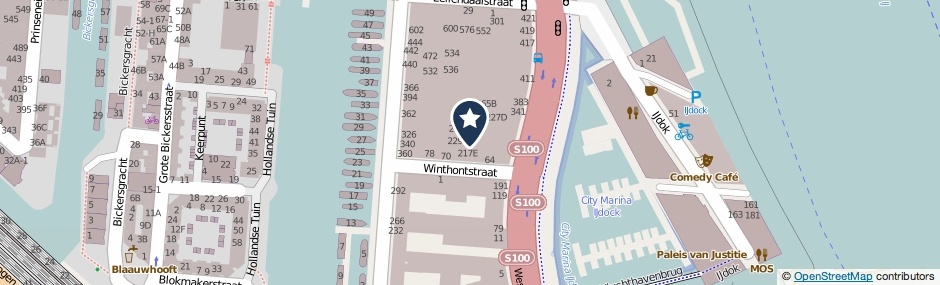 Kaartweergave Westerdoksdijk 221-C in Amsterdam