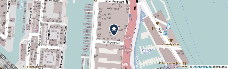 Kaartweergave Westerdoksdijk 223-E in Amsterdam