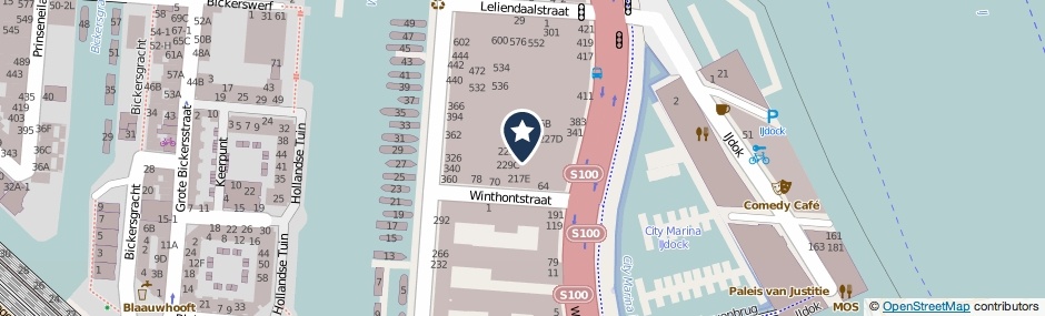 Kaartweergave Westerdoksdijk 225-A in Amsterdam