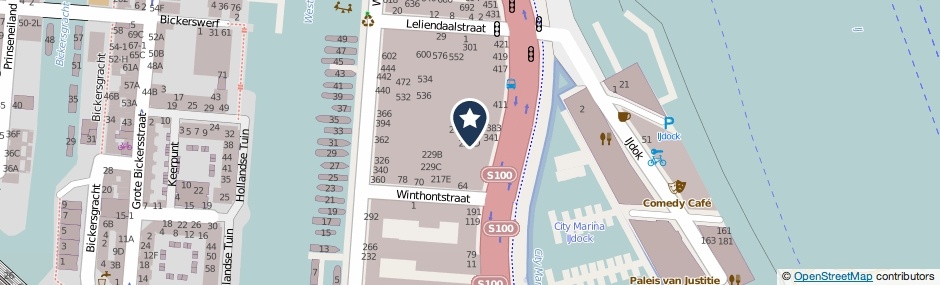 Kaartweergave Westerdoksdijk 227-E in Amsterdam