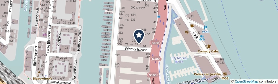 Kaartweergave Westerdoksdijk 233-E in Amsterdam