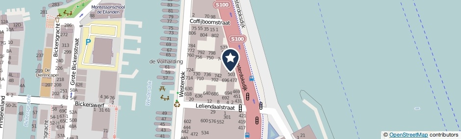 Kaartweergave Westerdoksdijk 521 in Amsterdam