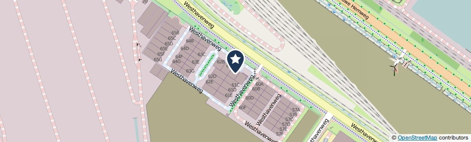Kaartweergave Westhavenweg 61-B in Amsterdam