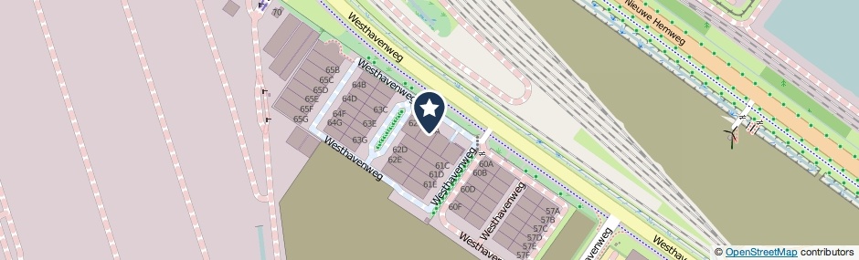 Kaartweergave Westhavenweg 62-A in Amsterdam