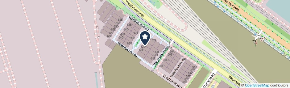 Kaartweergave Westhavenweg 62-C in Amsterdam
