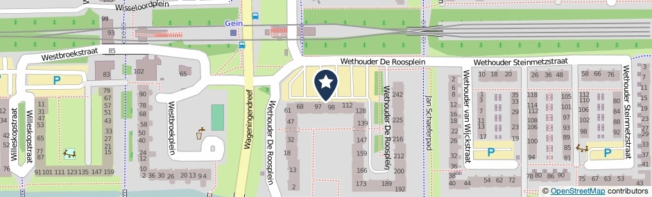 Kaartweergave Wethouder De Roosplein in Amsterdam
