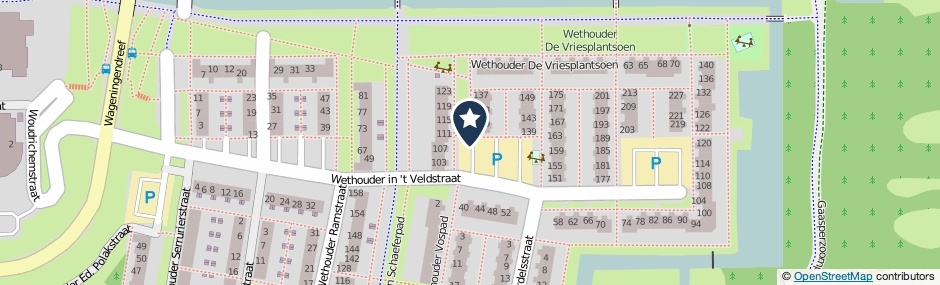 Kaartweergave Wethouder In 't Veldstraat in Amsterdam