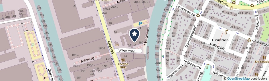 Kaartweergave Wilgenweg 18-B in Amsterdam