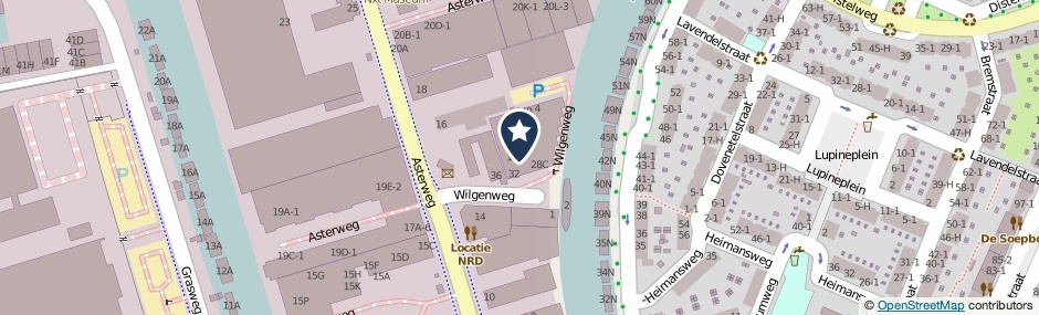 Kaartweergave Wilgenweg 20-C in Amsterdam