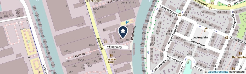 Kaartweergave Wilgenweg 28-A in Amsterdam