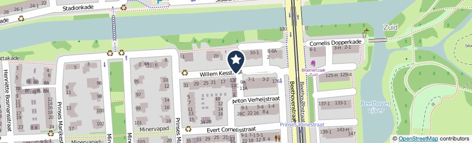 Kaartweergave Willem Kesstraat in Amsterdam