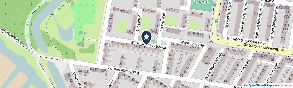 Kaartweergave Willem Kromhoutstraat in Amsterdam