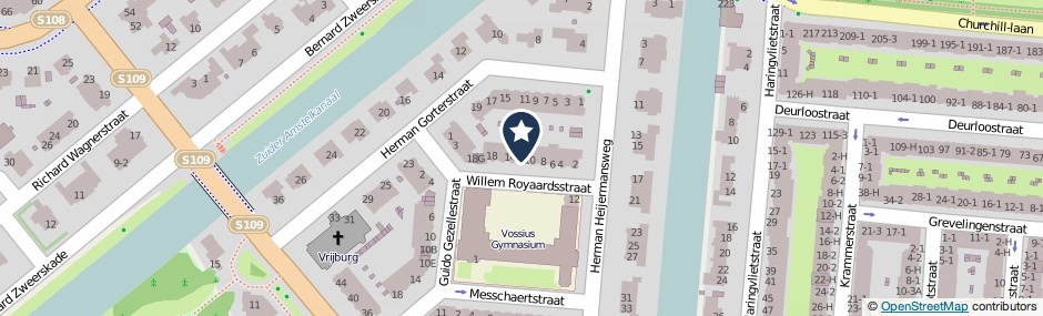 Kaartweergave Willem Royaardsstraat 12 in Amsterdam