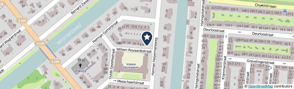 Kaartweergave Willem Royaardsstraat 2 in Amsterdam