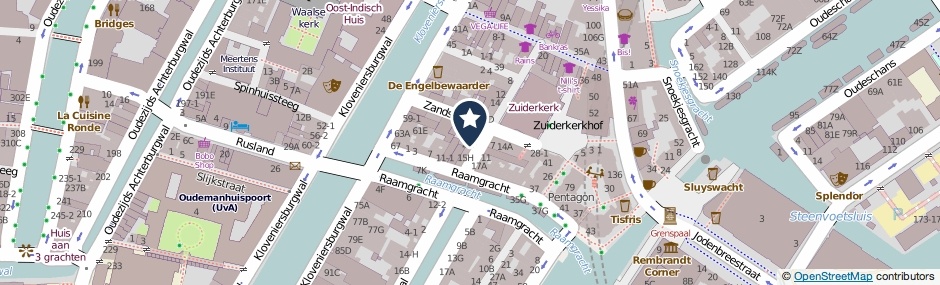 Kaartweergave Zanddwarsstraat 24-A in Amsterdam