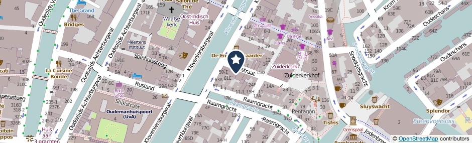 Kaartweergave Zandstraat 2-E in Amsterdam