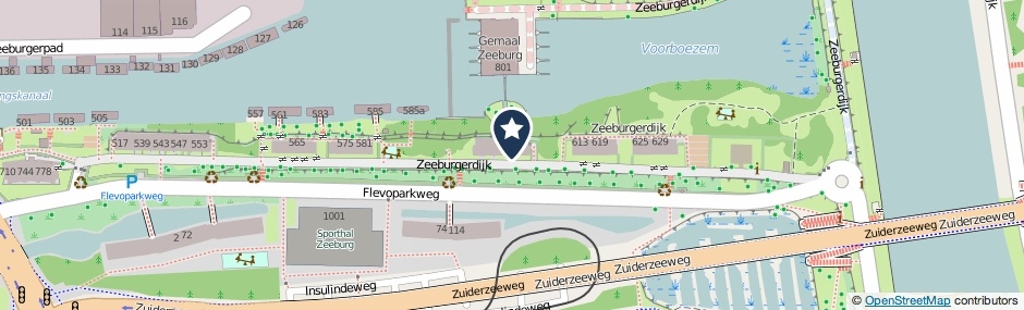 Kaartweergave Zeeburgerdijk 607 in Amsterdam
