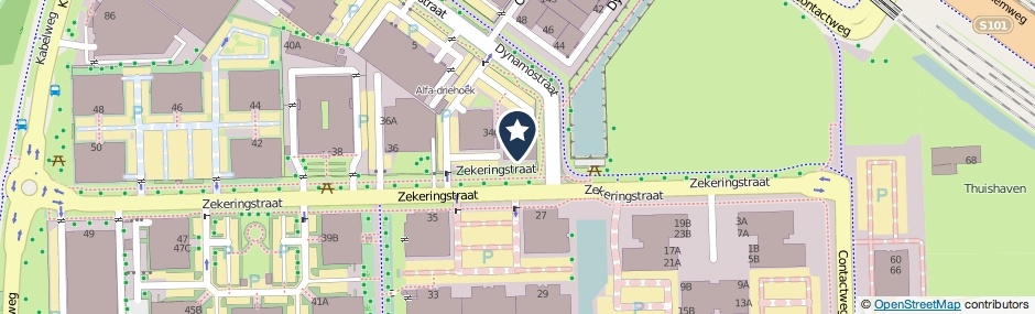 Kaartweergave Zekeringstraat 32-B in Amsterdam