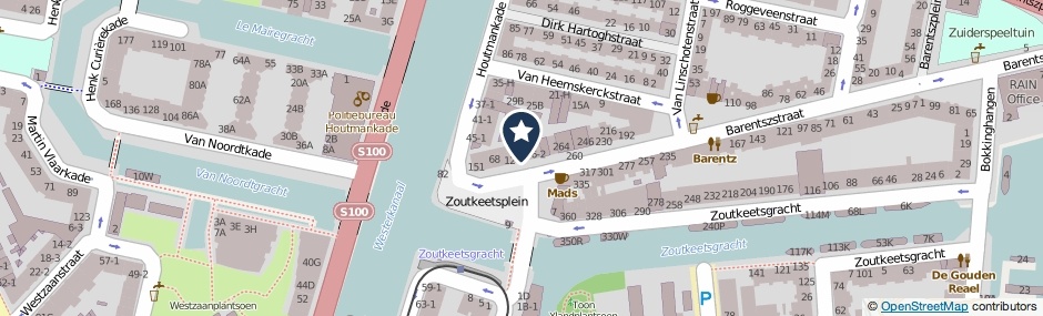 Kaartweergave Zoutkeetsplein 10-H in Amsterdam