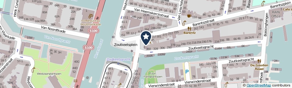 Kaartweergave Zoutkeetsplein 5-H in Amsterdam