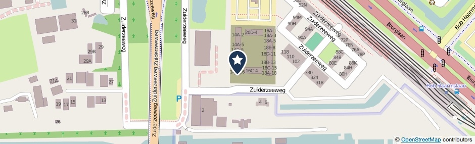 Kaartweergave Zuiderzeeweg 14-B18 in Amsterdam