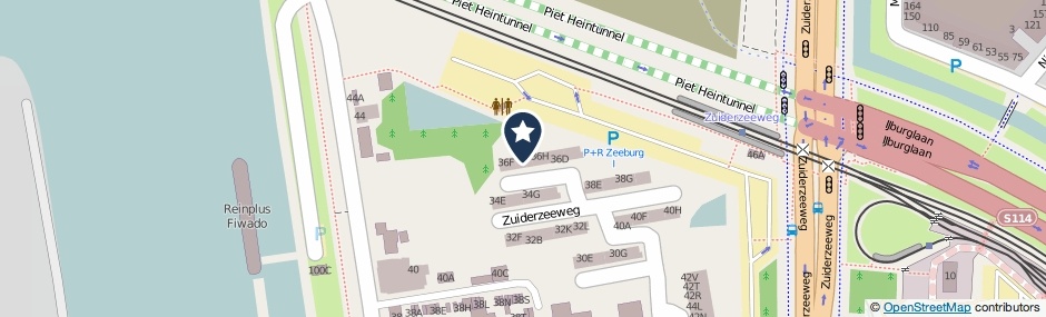 Kaartweergave Zuiderzeeweg 36-G in Amsterdam