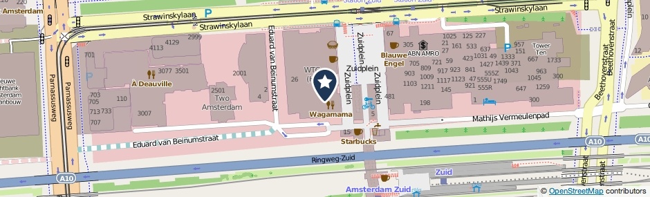 Kaartweergave Zuidplein 124 in Amsterdam